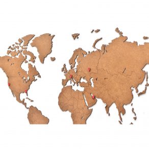 MiMi Innovations - Drvena karta svijeta 90x54 cm