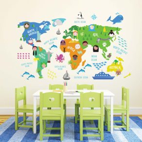 Dekorativna naljepnica - dječja karta svijeta