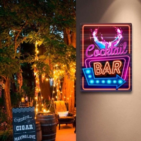 Ukrasna metalna pločica Cocktail Bar, 40 x 30 cm
