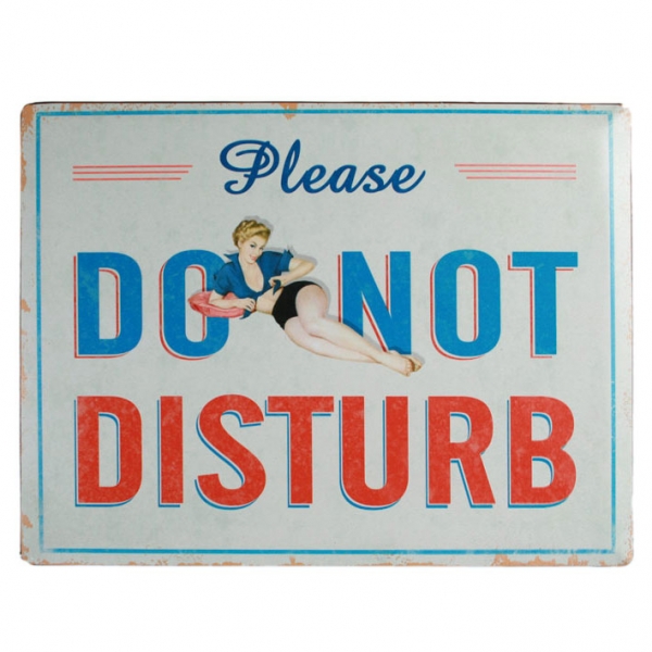 Ukrasna metalna pločica Do Not Disturb, 40 x 30 cm