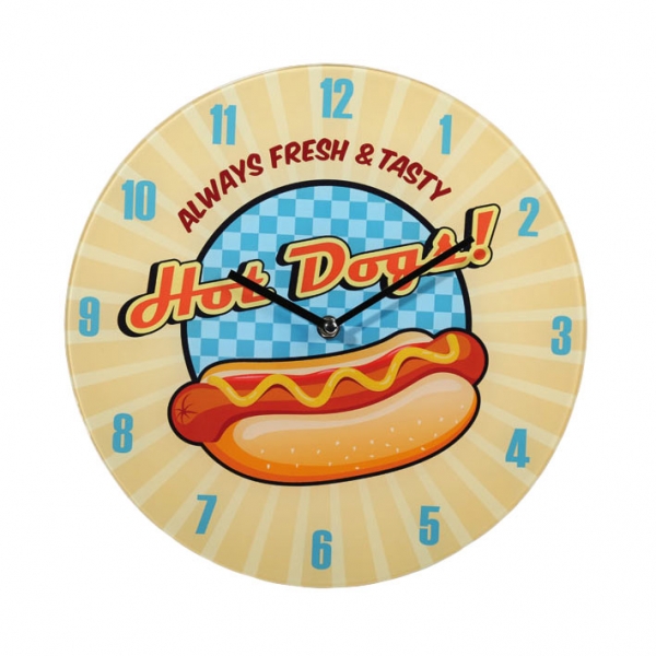 Zidni sat – Hot Dogs! Vintage