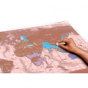 Luckies - Karta svijeta strugalica Rose Gold 82 cm x 59 cm