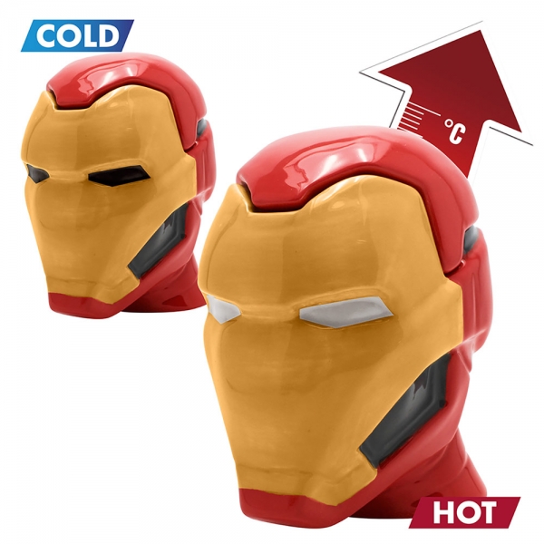 Marvel - šalica 3D s poklopcem Iron Man
