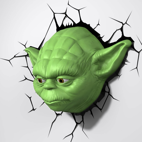 Star Wars - zidna svjetiljka 3D Yoda