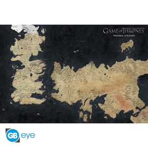 Game of Thrones - poster Westeros & Essos karta 91,5 x 61