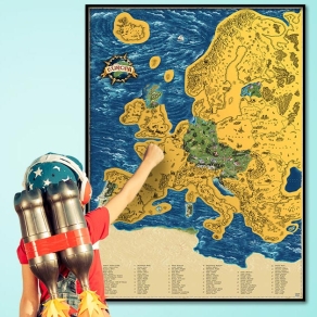 Karta Europe strugalica, 90 x 66