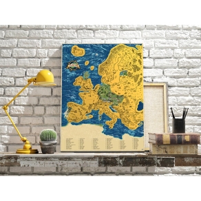 Karta Europe strugalica, 90 x 66