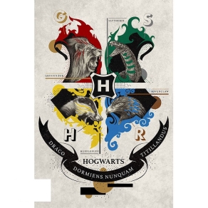 Harry Potter - poster Hogwarts amblemi 91,5 cm x 61 cm