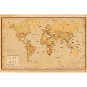 Harper Collins – Antique World Map 91,5 cm x 61 cm