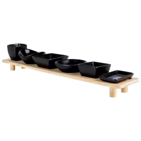 Set zdjelica za grickanje s pladnjem crno 7 kom