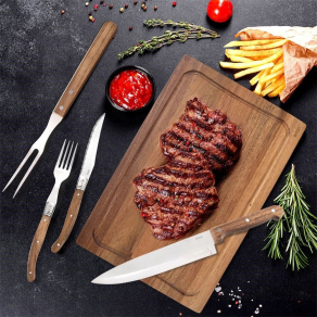 Set pribora za steak i burgere s daskom – 15 dijelova