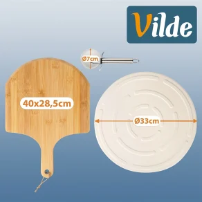 Poklon set za pizzu – kamen, pladanj i rezač